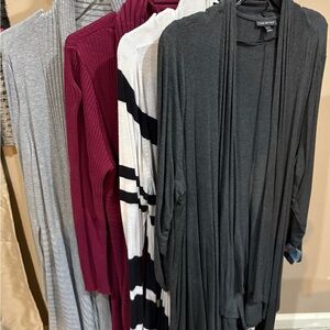 Lot of 4 Lane Bryant and Cato Open-Front Women's Cardigan Sweaters